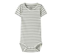 Kurzarmbody NAME IT "NBNBANI SS BODY NOOS", Jungen, Gr. 68, N-Gr, shadow, Jersey, Obermaterial: 57% Baumwolle, 38% Modal, 5% Elasthan, gestreift, regular fit normal, Rundhals, Bodys, Baumwollmischung,