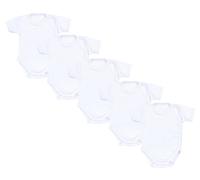 Kurzarmbody TUPTAM "Wickelbody Unisex Baby Kurzarm Wickelbody 5er Pack", Jungen, Gr. 62, N-Gr, weiß, Obermaterial: 100% Baumwolle CO., Bodys (98120033-62) weiß