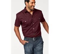 Kurzarmhemd ARIZONA, Herren, Gr. 37/38 (S), N-Gr, rot (bordeaux), Obermaterial: 100% Baumwolle, unifarben, Basic, normal normal, Hemden Kurzarmhemd, im Western-Stil, Topseller (610811-37)