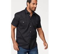 Kurzarmhemd ARIZONA, Herren, Gr. 43/44 (XL), N-Gr, schwarz, Obermaterial: 100% Baumwolle, unifarben, Basic, normal normal, Hemden, im Western-Stil (610860-43) schwarz
