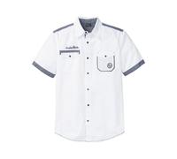 Kurzarmhemd BONPRIX, Herren, Gr. 41/42 (L), N-Gr, weiß, Web, Obermaterial: 100% Baumwolle, regular fit, Hemden, mit kurzem Arm, aus Baumwolle, mit zwei Pattentaschen (24890742-41) weiß