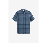 Kurzarmhemd BONPRIX, Herren, Gr. 43/44 (XL), N-Gr, blau (blau kariert), Obermaterial: 100% Baumwolle, regular fit, Hemden Kurzarmhemd, Regular Fit, aus Baumwolle, mit Karomuster, mit Kentkragen (45844