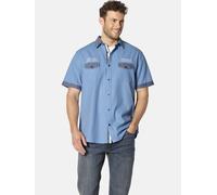 Kurzarmhemd BABISTA "Kurzarmhemd PIOLASTI", Herren, Gr. XL, weit, blau (hellblau), Obermaterial: 100% Baumwolle CO., regular fit, Hemden, mit feiner Bestickung (56026547-XL) hellblau