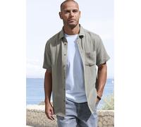 Kurzarmhemd BEACHTIME "Regular fit", Herren, Gr. L (41/42), N-Gr, grün (salbei), Web, Obermaterial: 100% Baumwolle, unifarben, regular fit, Rundhals, abgesteppte Kante, Hemden, Kurzarm, Freizeithemd a
