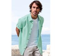 Kurzarmhemd BEACHTIME "Regular fit", Herren, Gr. XXL (45/46), N-Gr, grün (mint), Web, Obermaterial: 100% Baumwolle, unifarben, regular fit, Rundhals, abgesteppte Kante, Hemden, Kurzarm, Freizeithemd a