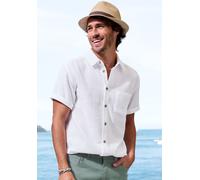 Kurzarmhemd BEACHTIME "Regular fit", Herren, Gr. XXXL (47/48), N-Gr, weiß, Web, Obermaterial: 100% Baumwolle, unifarben, regular fit, Rundhals, abgesteppte Kante, Hemden, Kurzarm, Freizeithemd aus Mus