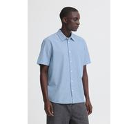 Kurzarmhemd BLEND "BHABAN SHIRT PP NOOS", Herren, Gr. XXL, N-Gr, lichen blau, Web, Obermaterial: 70% Baumwolle, 30% Leinen, Leinenoptik, unifarben, regular fit normal, Hemden (64940130-XXL) lichen bla