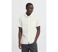 Kurzarmhemd BLEND "BHAlke", Herren, Gr. M, US-Größen, weiß (snow weiß), Web, 100% Baumwolle, Strukturmuster, Basic, Basic normal, ohne Ausschnitt, weit abgesteppt, Hemden, Lässiges Kurzarmhemd (343679
