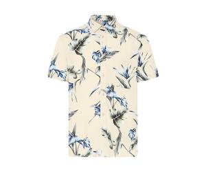 Kurzarmhemd BLEND "BHAMELO SHIRT PRINT", Herren, Gr. XXL, N-Gr, oyster gray, Web, Obermaterial: 100% Viskose, bedruckt, geblümt, relaxed fit normal, Hemden (67106540-XXL) oyster gray
