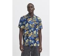 Kurzarmhemd BLEND "BHATLE", Herren, Gr. S, US-Größen, blau (marineblaus), 100% Viskose, gemustert, Basic, Basic normal, ohne Ausschnitt, weit gerader Abschluss, Hemden, Lässiges gemustertes Kurzarmhem