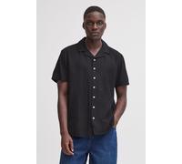 Kurzarmhemd BLEND "BHBOBBY Shirt cuba", Herren, Gr. XXL, US-Größen, schwarz, 55% Leinen, 45% Viskose, unifarben, Basic, regular fit normal, ohne Ausschnitt, gerader Abschluss, Hemden, Lässiges Kurzarm