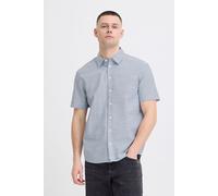 Kurzarmhemd BLEND "BHDaris", Herren, Gr. S, US-Größen, faded denim, Web, 100% Baumwolle, meliert, Basic, Basic normal, ohne Ausschnitt, gerader Abschluss, Hemden, Meliertes Kurzarm-Hemd mit Kentkragen