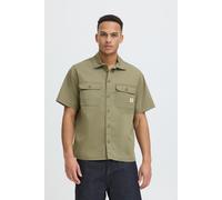 Kurzarmhemd BLEND "BHMatz Overshirt", Herren, Gr. 3XL, US-Größen, dusty olive, 98% Baumwolle, 2% Elasthan, unifarben, Basic, weit normal, ohne Ausschnitt, gerader Abschluss, Hemden, Rustikales Kurzarm