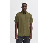 Kurzarmhemd BLEND "BHShirt", Herren, Gr. 3XL, US-Größen, grün (olive night), 100% Viskose, unifarben, regular fit normal, ohne Ausschnitt, abgesteppt, Hemden, Lässiges Kurzarmhemd mit Brusttasche (903