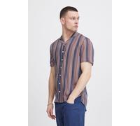 Kurzarmhemd BLEND "BHShirt", Herren, Gr. L, US-Größen, blau (cashmere blau), 100% Viskose, gestreift, slim fit normal, abgesteppt, Hemden, Sommerliches Kurzarmhemd mit Streifen (32184701-L) cashmere b