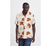 Kurzarmhemd BLEND "BHShirt", Herren, Gr. L, US-Größen, braun (toffee), 100% Viskose, geblümt, regular fit normal, ohne Ausschnitt, abgesteppt, Hemden, Lässiges florales Kurzarmhemd (59875163-L) toffee
