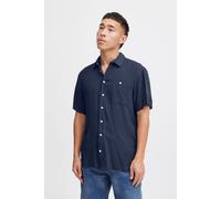 Kurzarmhemd BLEND "BHShirt", Herren, Gr. L, US-Größen, marineblaus, 100% Viskose, unifarben, regular fit normal, ohne Ausschnitt, abgesteppt, Hemden, Lässiges Kurzarmhemd mit Brusttasche (93579851-L)