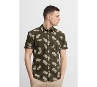 Kurzarmhemd BLEND "BHShirt", Herren, Gr. M, US-Größen, forest night, Web, 100% Baumwolle, gemustert, slim fit normal, ohne Ausschnitt, Hemden, Stilvolles Hemd mit kurzen Ärmeln (18464609-M) forest nig
