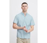 Kurzarmhemd BLEND "BHShirt", Herren, Gr. XL, US-Größen, cashmere blau, Web, 98% Baumwolle, 2% Elasthan, unifarben, regular fit normal, abgesteppt, Hemden, Lässiges Kurzarmhemd mit Button-Down-Kragen (