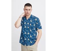 Kurzarmhemd BLEND "BHShirt", Herren, Gr. XXL, US-Größen, blau (navy peony), 100% Viskose, gemustert, regular fit normal, abgesteppt, Hemden, Sommerliches Kurzarmhemd mit Druck (75833762-XXL) navy peon
