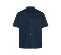 Kurzarmhemd BLEND "Kurzarmhemd BHAdrian", Herren, Gr. L, N-Gr, blau (salute), Obermaterial: 83% Polyester PES. 13% Viskose CV. 4% Elasthan EL., Hemden (98608422-L) salute