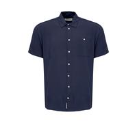 Kurzarmhemd BLEND "Kurzarmhemd BHShirt", Herren, Gr. M, N-Gr, blau (marineblaus), Obermaterial: 100% Viskose CV., Hemden (90699964-M) marineblaus