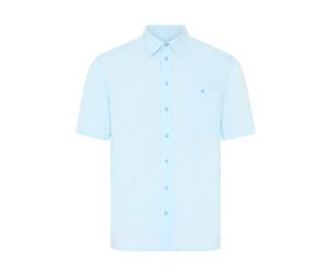 Kurzarmhemd BLEND "Kurzarmhemd BHShirt", Herren, Gr. S, N-Gr, blau (blau frost), Obermaterial: 100% Viskose CV., Hemden (48749436-S) blau frost