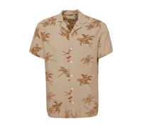 Kurzarmhemd BLEND "Kurzarmhemd BHShirt", Herren, Gr. XL, N-Gr, beige (crockery), Obermaterial: 100% Viskose CV., Hemden (60828655-XL) crockery