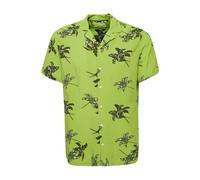 Kurzarmhemd BLEND "Kurzarmhemd BHShirt", Herren, Gr. XXL, N-Gr, grün (bright lime grün), Obermaterial: 100% Viskose CV., Hemden (93759415-XXL) bright lime grün