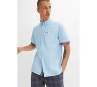 Kurzarmhemd BONPRIX, Herren, Gr. 47/48 (XXXL), N-Gr, blau (hellblau), Obermaterial: 100% Baumwolle, regular fit, Hemden, Button-down-Kragen, aus reiner Baumwolle, Regular Fit, Kurzarm-Design (51451004
