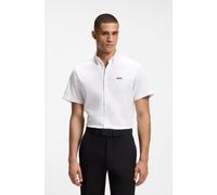 Kurzarmhemd BOSS GREEN "Motion S", Herren, Gr. M (39/40), N-Gr, weiß (weiß100), Jersey, Obermaterial: 100% Baumwolle, unifarben, regular fit normal, Rundhals, abgesteppte Kante, Hemden, Regular Fit, B