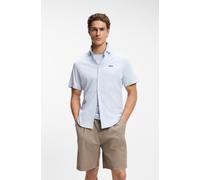 Kurzarmhemd BOSS GREEN "Motion S", Herren, Gr. XL, N-Gr, open blau460, Jersey, Obermaterial: 100% Baumwolle, unifarben, regular fit normal, Rundhals, abgesteppte Kante, Hemden, Regular Fit, Button-dow