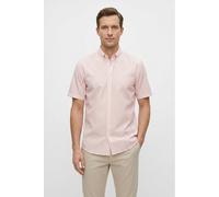 Kurzarmhemd BOSS, Herren, Gr. L, N-Gr, light, pastel pink686, Web, Obermaterial: 72% Baumwolle, 24% Polyamid, 4% Elasthan, unifarben, regular fit normal, Rundhals, abgesteppte Kante, Hemden, Button-do
