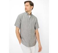 Kurzarmhemd BRAX "Style DAN", Herren, Gr. M, Normalgrößen, grün, Web, 100% Leinen, Hemden (71111703-M) grün