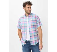 Kurzarmhemd BRAX "Style DAN", Herren, Gr. M, Normalgrößen, lila, Web, 70% Baumwolle, 30% Leinen, Hemden (25237357-M) lila