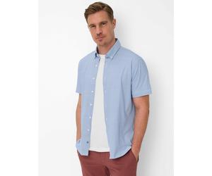 Kurzarmhemd BRAX "Style DAN", Herren, Gr. XXL, Normalgrößen, mittelblau, 100% Baumwolle, Hemden (14598245-XXL) mittelblau