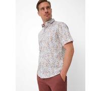 Kurzarmhemd BRAX "Style HARDY", Herren, Gr. 3XL, Normalgrößen, bunt (graugrün), Web, 97% Baumwolle, 3% Elasthan, Hemden (52563161-XXXL) graugrün