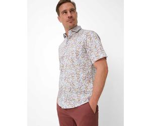 Kurzarmhemd BRAX "Style HARDY", Herren, Gr. L, Normalgrößen, graugrün, Web, 97% Baumwolle, 3% Elasthan, Hemden (52563161-L) graugrün