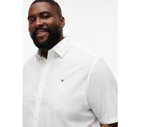 Kurzarmhemd "BT-FLEX POPLIN SOLID", Herren, Gr. 5XL, N-Gr, weiß, Web, Obermaterial: 100% Baumwolle, TOMMY HILFIGER BIG & TALL, regular fit normal, Rundhals, eingesetzt abgesteppte Kante, Hemden, Große