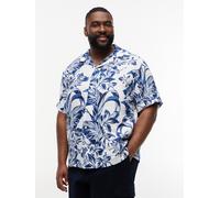 Kurzarmhemd "BT-LINEN FLORAL AOP", Herren, Gr. 3XL, N-Gr, weiß, allover, Web, Obermaterial: 100% Leinen, TOMMY HILFIGER BIG & TALL, regular fit normal, Hemden, Leinenhemd, regular fit, Große Größen (4