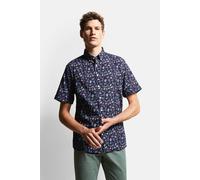Kurzarmhemd BUGATTI, Damen, Gr. L, Normalgrößen, blau (marine), 100% Baumwolle, normal, Hemden Kurzarmhemd, mit sommerlichen Prints (96932364-L)