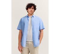 Kurzarmhemd BUGATTI, Herren, Gr. 3XL, Normalgrößen, 320, hellblau, Canvas, 100% Baumwolle, unifarben, normal, Hemden, Modern Fit mit Button-Down-Kragen (98251108-XXXL) 320, hellblau