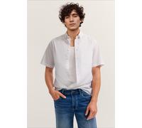 Kurzarmhemd BUGATTI, Herren, Gr. XXL, Normalgrößen, 10, weiß, Canvas, 100% Baumwolle, unifarben, normal, Hemden, Modern Fit mit Button-Down-Kragen (55052737-XXL) 10, weiß