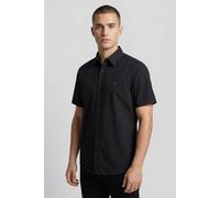 Kurzarmhemd CALVIN KLEIN JEANS "CLASSIC OXFORD SHIRT", Herren, Gr. S, N-Gr, schwarz, Web, Obermaterial: 98% Baumwolle, 2% Elasthan, unifarben, klassisch normal, Rundhals, eingesetzt gerader Abschluss,