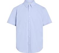 Kurzarmhemd CALVIN KLEIN "SS SOLID STRETCH CLASSIC SHIRT", Herren, Gr. L, N-Gr, blau (zen blau), Web, Obermaterial: 96% Baumwolle, 4% Elasthan, unifarben, normal hüftlang, abgesteppt, Hemden, in Unifa