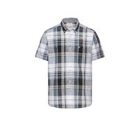 Kurzarmhemd CAMEL ACTIVE, Herren, Gr. 3XL, N-Gr, schwarz navy, Web, Obermaterial: 100% Baumwolle, kariert, normal hüftbedeckend, Rundhals, Hemden, mit Button-Down-Kragen und im Karo-Look (84625260-XXX
