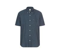camel active Herren Kurzarm-Hemd aus Leinen-Baumwoll-Mix Tintenblau, Menswear-L