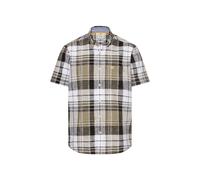 Kurzarmhemd CAMEL ACTIVE, Herren, Gr. S, N-Gr, khaki, Web, Obermaterial: 100% Baumwolle, kariert, normal hüftbedeckend, Rundhals, Hemden, Kurzarm, kariertes Design, normale Passform, mit Button-down-K