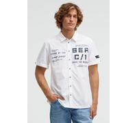 Kurzarmhemd CAMP DAVID, Herren, Gr. 4XL, Normalgrößen, weiß, Web, Material: 100% Baumwolle, bedruckt, bestickt, regular fit normal, Umschlagsaum, Hemden, mit Kentkragen (88816619-4XL) weiß