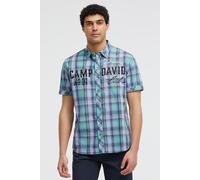 Kurzarmhemd CAMP DAVID, Herren, Gr. L, Normalgrößen, aqua splash, Web, Material: 100% Baumwolle, regular fit normal, Umschlagsaum, Hemden, mit Turn-Up-Ärmel (54855118-L) aqua splash